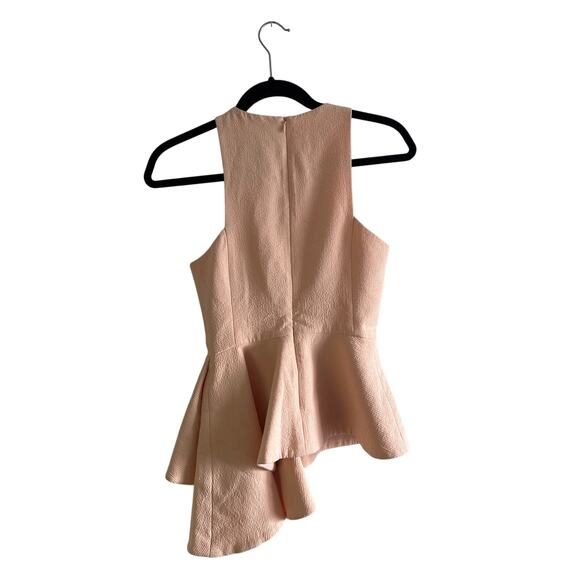 Anthropologie C/MEO COLLECTIVE Asymmetric Ruffle Coral Peach Fools Gold Top - Picture 9 of 14